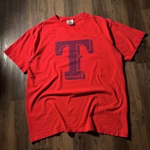 Nike Texas Rangers Baseball MLB Dri Fit T Shirt Mens Large Red